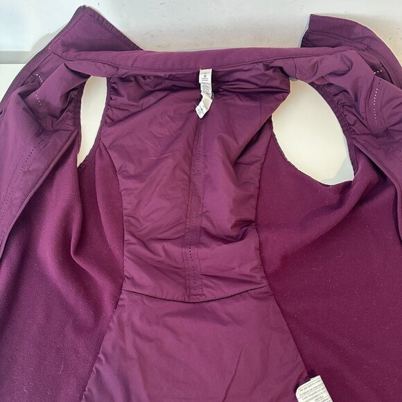 Lululemon Run For Cold Running Vest Plum Full Zip Size 6 Mock Neck - Picture 13 of 16